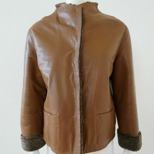 PIAZZA SEMPIONE SHEARLING JACKET Coat Tan 40 S